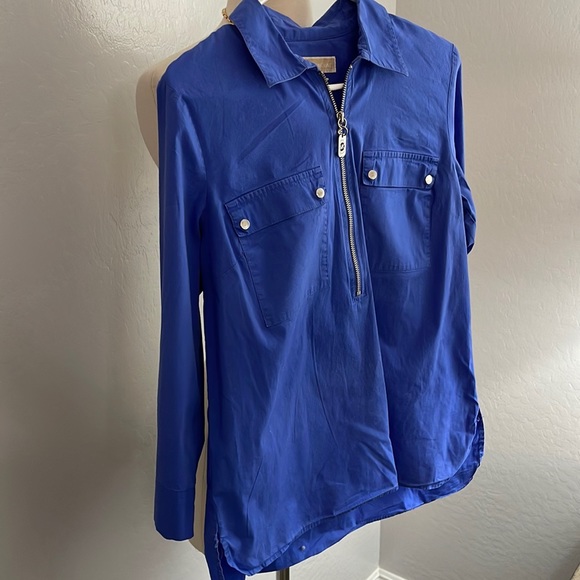 MK Michael Kors Blue 3/4 zip Ladies top shirt - Picture 2 of 6
